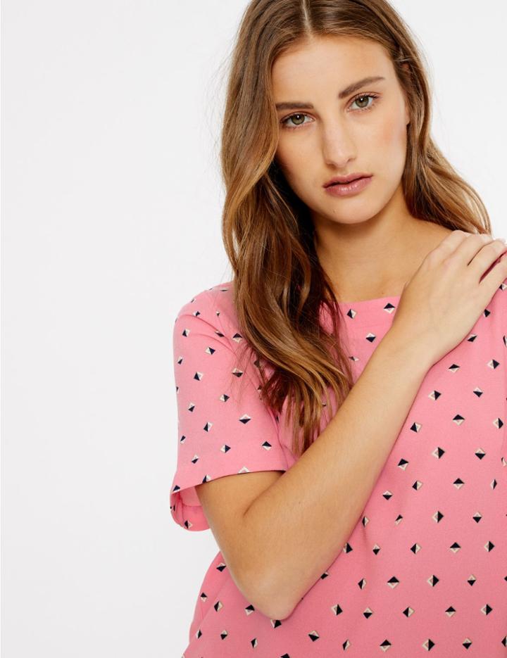 Marks & Spencer Geometric Print Woven Shift Dress Pink Mix
