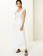 Marks & Spencer Fit & Flare Maxi Skirt Soft White
