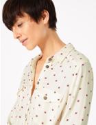 Marks & Spencer Printed Relaxed Fit Shirt Ivory Mix