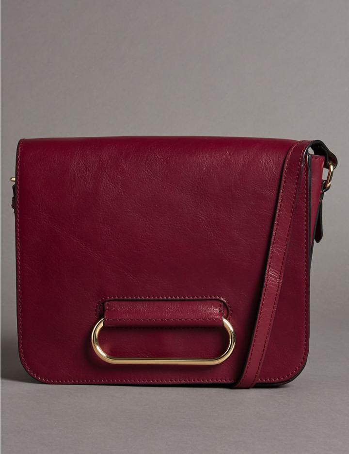 Marks & Spencer Leather Across Body Bag Oxblood