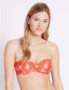 Marks & Spencer Parrot Print Bandeau Bikini Top Orange Mix
