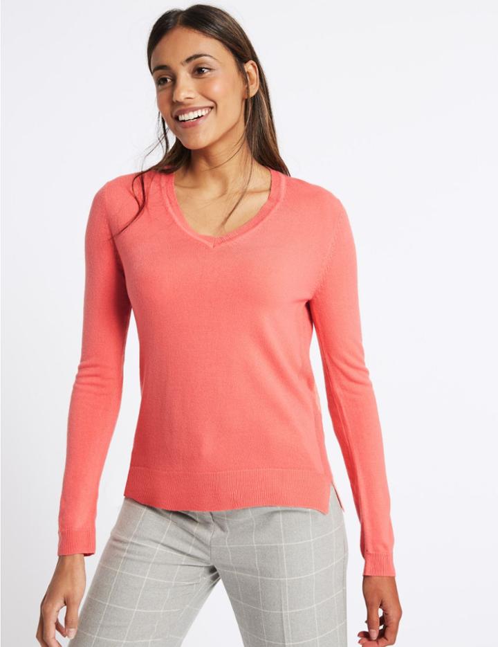 Marks & Spencer V-neck Jumper Watermelon