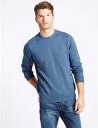 Marks & Spencer Pure Cotton Crew Neck Jumper Light Denim