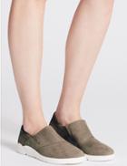Marks & Spencer Leather Flex Slip-on Trainers Mink