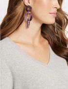 Marks & Spencer Triple Resin Drop Earrings Purple