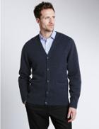 Marks & Spencer Pure Lambswool Cardigan Navy