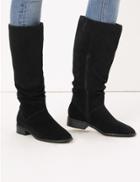 Marks & Spencer Suede Ruched Knee High Boots Black