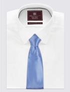 Marks & Spencer Pure Silk Satin Tie Blue