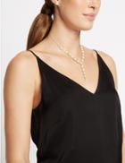 Marks & Spencer Pearl Effect Necklace & Earrings Set Silver Mix