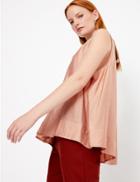 Marks & Spencer Gathered Neck Sleeveless Blouse Light Terracotta