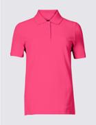 Marks & Spencer Pure Cotton Short Sleeve Polo Shirt Hot Pink