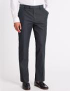 Marks & Spencer Slim Fit Pure Cotton Textured Trousers Grey