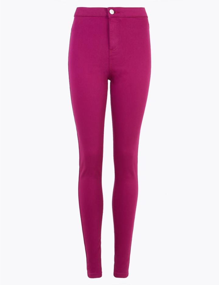Marks & Spencer High Waisted Super Skinny Jeggings Magenta
