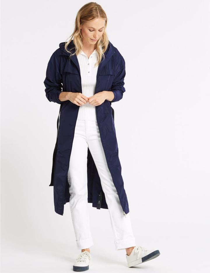 Marks & Spencer Longline Anorak Jacket With Stormwear&trade; Bright Blue
