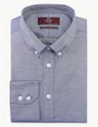 Marks & Spencer Cotton Tailored Fit Easy To Iron Oxford Shirt Navy Mix