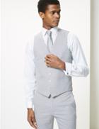 Marks & Spencer Grey Skinny Fit Waistcoat Silver Grey
