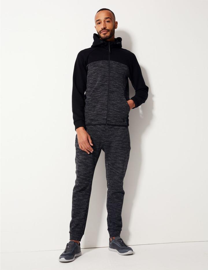 Marks & Spencer Active Cotton Rich Hooded Neck Sweatshirt Black Mix