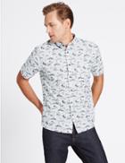 Marks & Spencer Pure Cotton Oxford Shirt With Pocket White