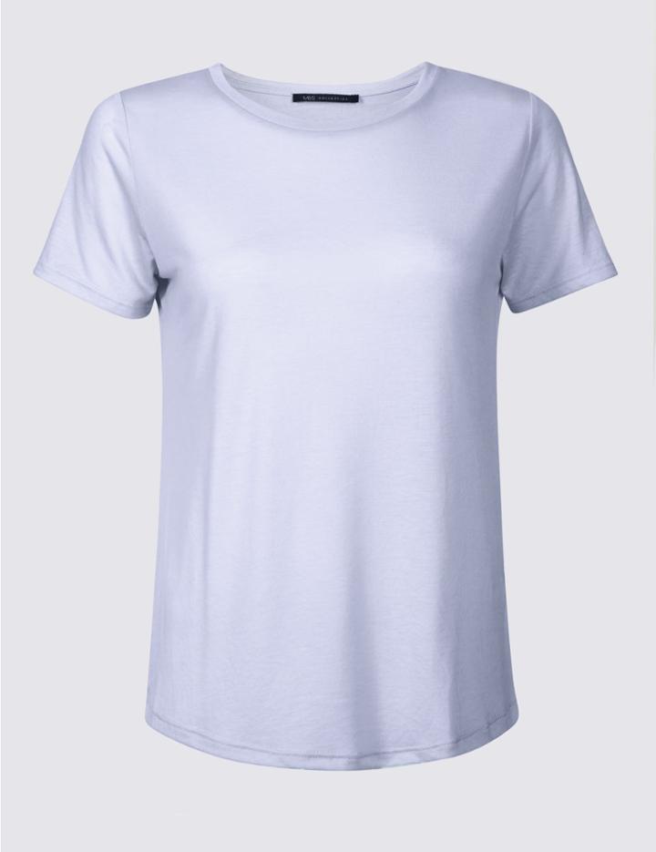 Marks & Spencer Round Neck Short Sleeve T-shirt Dusted Pink