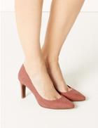 Marks & Spencer Stiletto Heel Pointed Court Shoes Rose