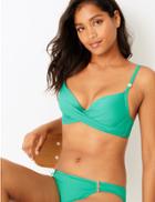 Marks & Spencer Underwired Wrap Front Plunge Bikini Top Coral