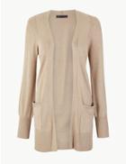 Marks & Spencer Open Front Patch Pocket Cardigan Neutral