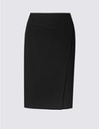Marks & Spencer Wrap Pencil Skirt Black