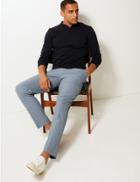 Marks & Spencer Slim Fit Flat Front Trousers Sky Blue