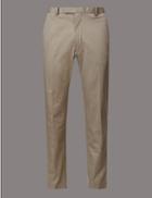 Marks & Spencer Slim Fit Cotton Rich Trousers Stone