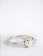 Marks & Spencer Platinum Plated Pearl Ring White Mix