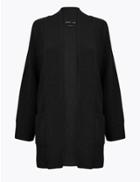 Marks & Spencer Cashmere Longline Relaxed Fit Cardigan Black