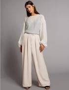 Marks & Spencer Pleated Wide Leg Trousers Neutral