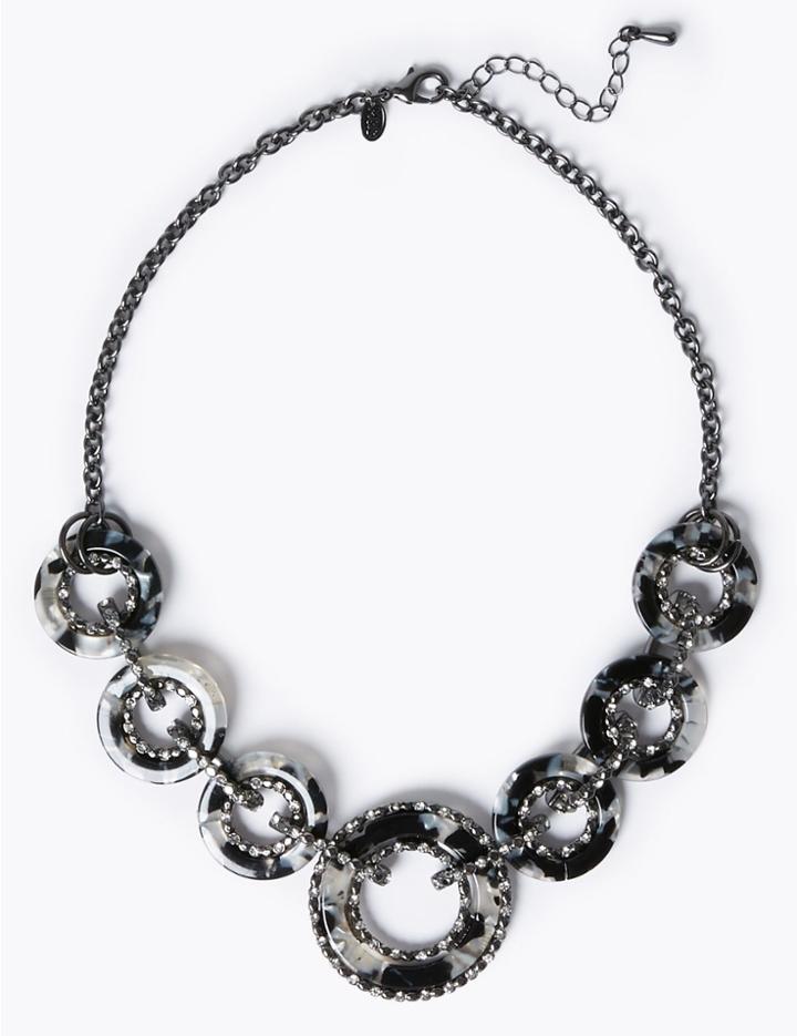 Marks & Spencer Circle Link Collar Necklace Black Mix