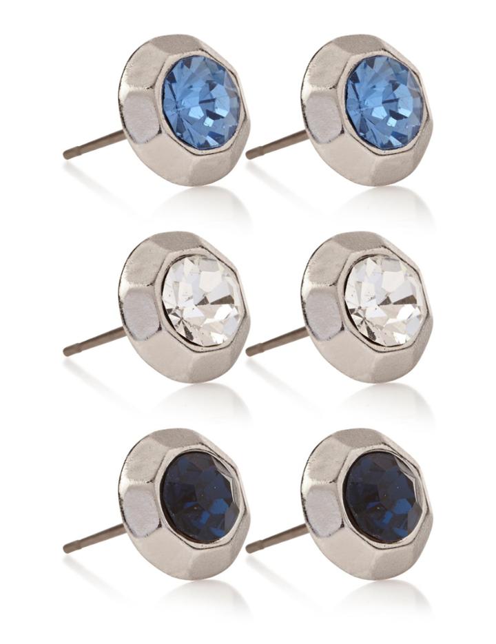 Marks & Spencer Diamant Facet Stud Earrings Set Blue