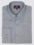 Marks & Spencer Pure Cotton Regular Fit Shirt Navy Mix
