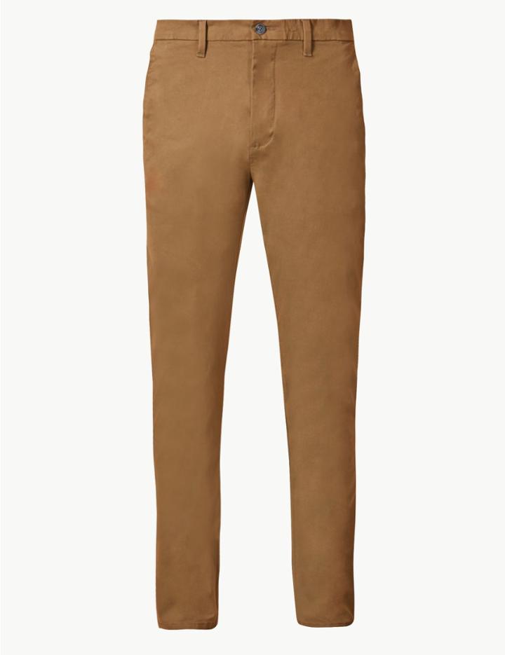 Marks & Spencer Skinny Fit Cotton Rich Chinos Dark Sand