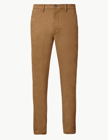 Marks & Spencer Skinny Fit Cotton Rich Chinos Dark Sand