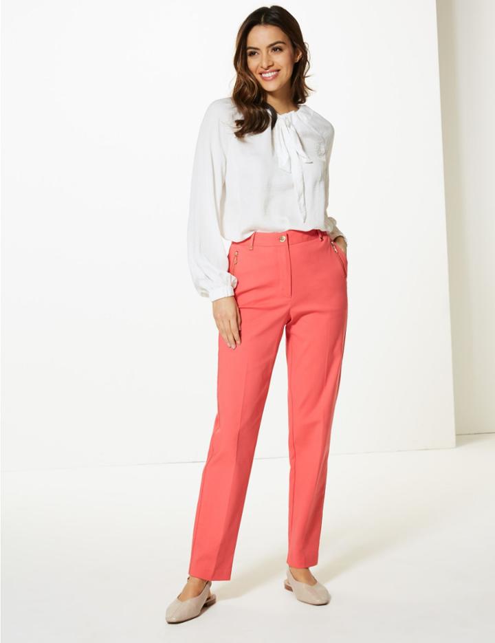 Marks & Spencer Straight Leg Cigarette Trousers Flame