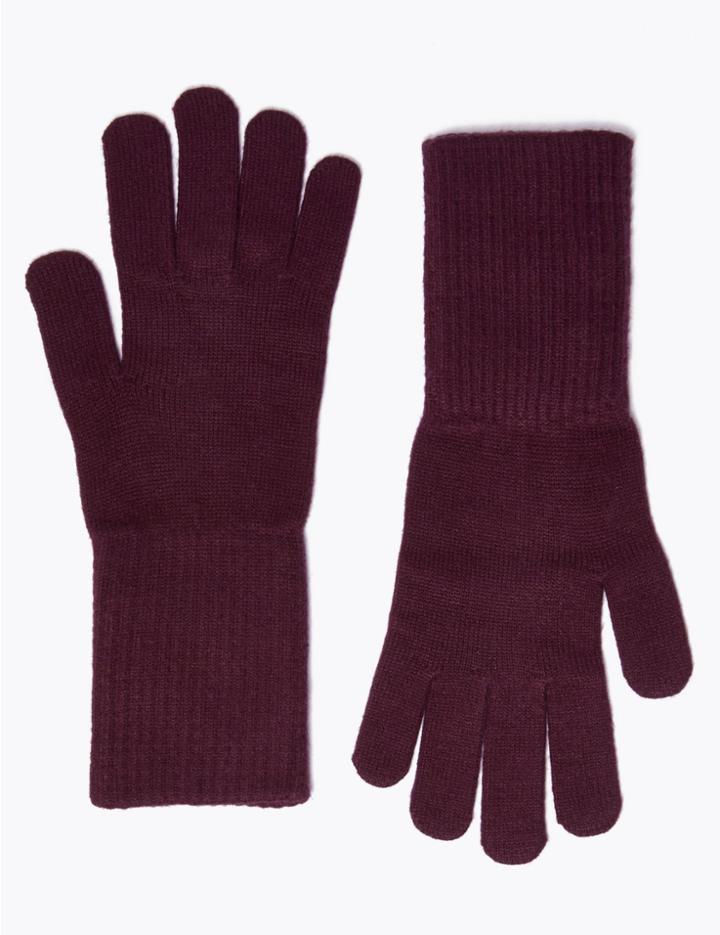 Marks & Spencer 6 Pack Knitted Gloves Burgundy
