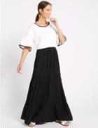 Marks & Spencer Drawstring A-line Maxi Skirt Black