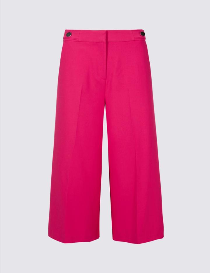 Marks & Spencer Cropped Wide Leg Trousers Fuchsia