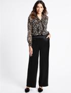 Marks & Spencer Satin Wide Leg Trousers Black