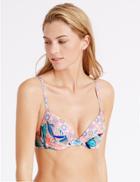 Marks & Spencer Floral Print Plunge Bikini Top B-e Coral Mix