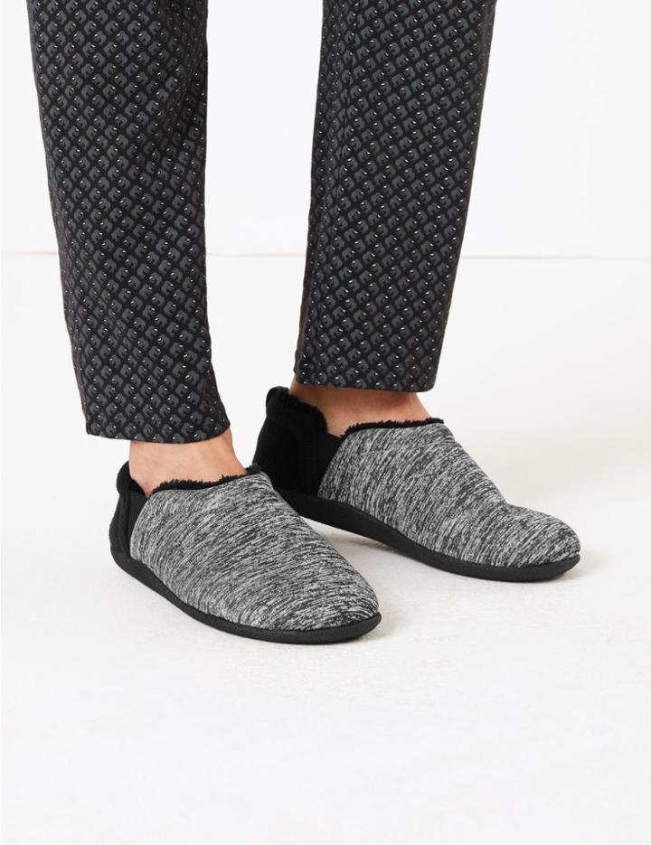 Marks & Spencer Neoprene Lined Slippers Black Mix