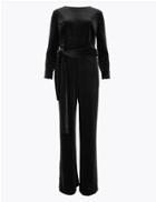 Marks & Spencer Velvet Belted Jumpsuit Black