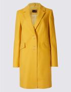 Marks & Spencer Eyelet City Long Coat Yellow