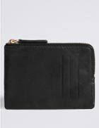 Marks & Spencer Leather Coin Purse With Cardsafe&trade; Black