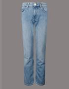 Marks & Spencer Mid Rise Straight Cropped Jeans Bleached