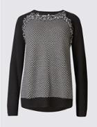 Marks & Spencer Cotton Blend Tassel Beaded Jumper Black