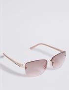 Marks & Spencer Rimless Stud Square Sunglasses Pink Mix